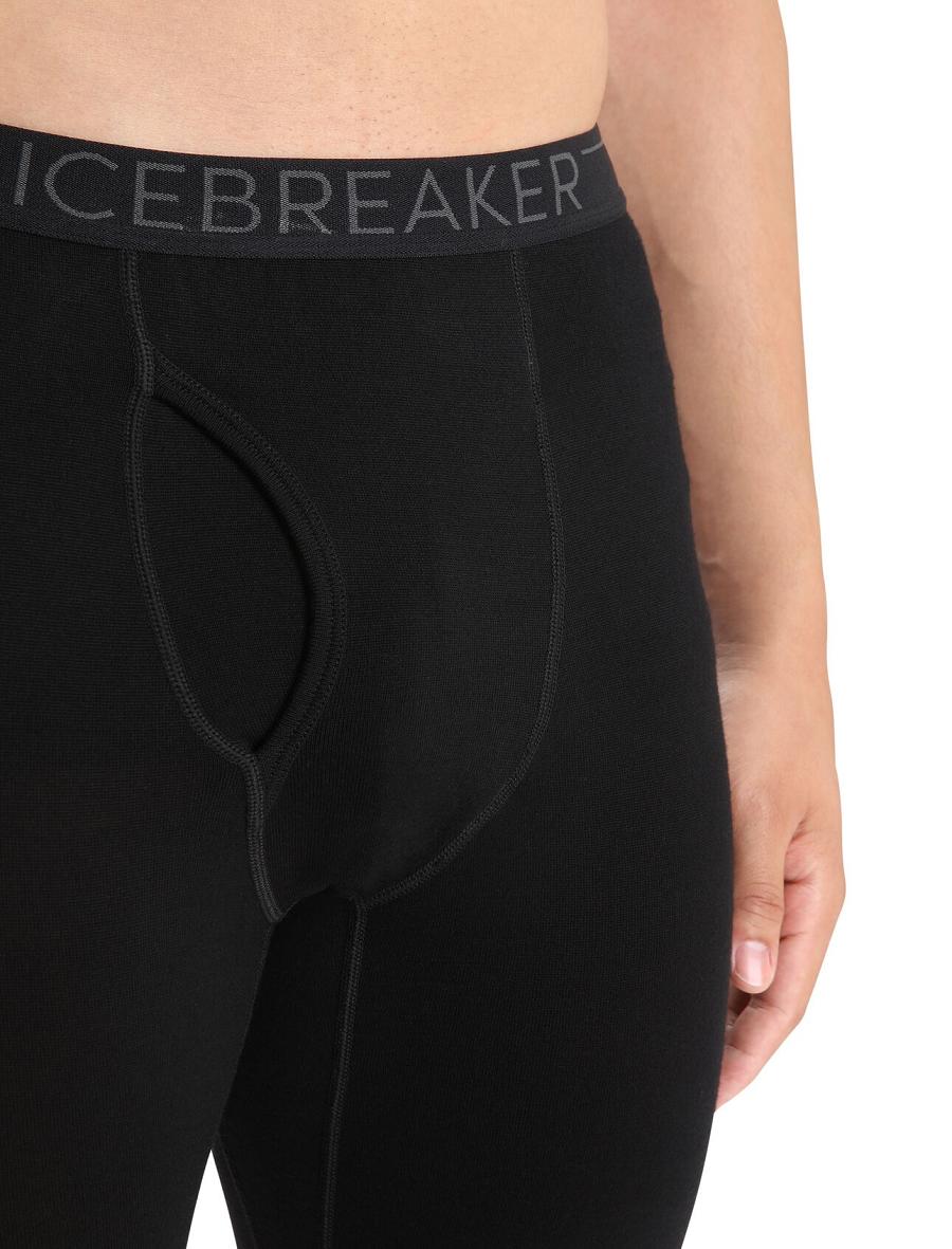 Base Layers Icebreaker Merino 260 Tech Thermal Leggings With Fly Męskie Czarne | PL 1556ZUTG